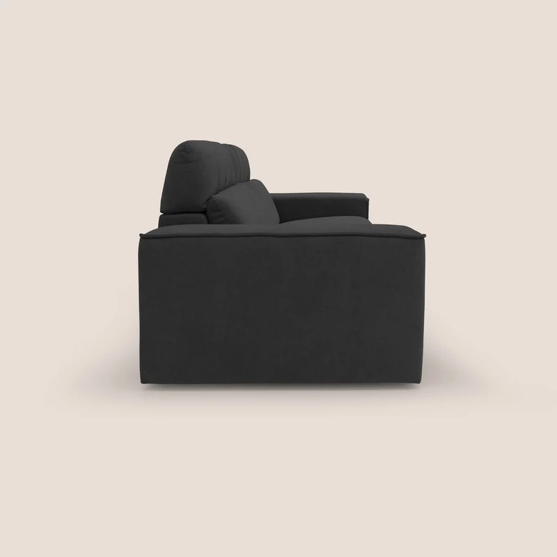 Clark Canapé modulable avec option relax électrique en tissu imperméable et détachable T17 noir