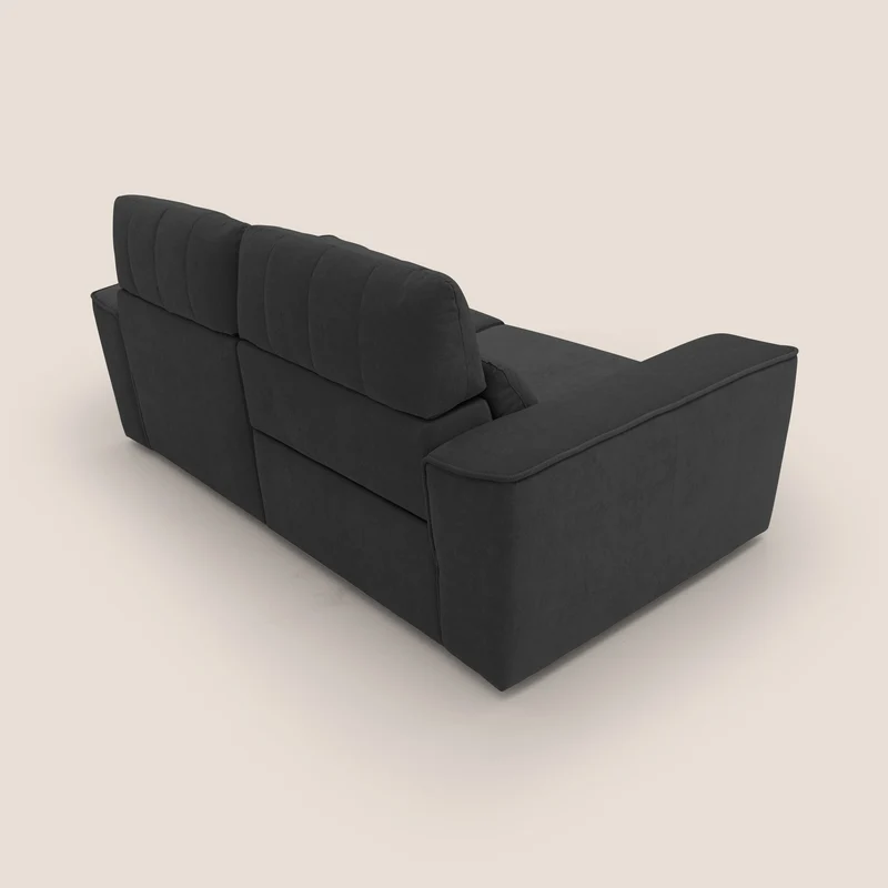 Clark Canapé modulable avec option relax électrique en tissu imperméable et détachable T17 noir