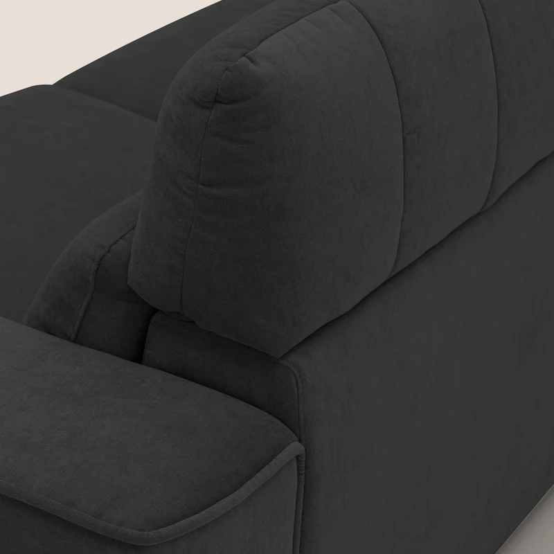 Clark Canapé modulable avec option relax électrique en tissu imperméable et détachable T17 noir