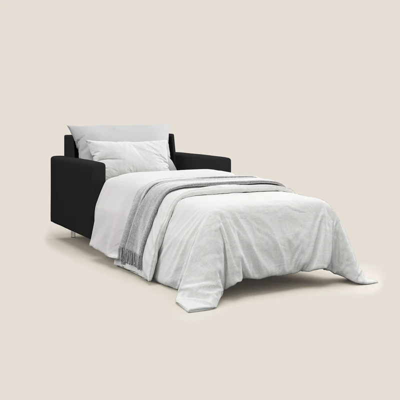 Megan fauteuil convertible en microfibre détachable T11 noir