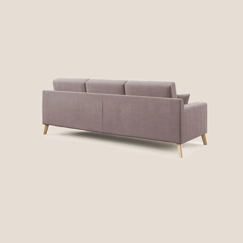 Danish canapé d'angle moderne reversible en tissu doux imperméable T02 rose