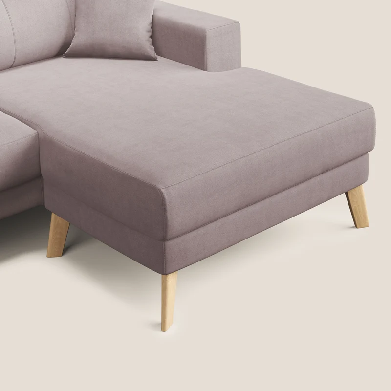 Danish canapé d'angle moderne reversible en tissu doux imperméable T02 rose