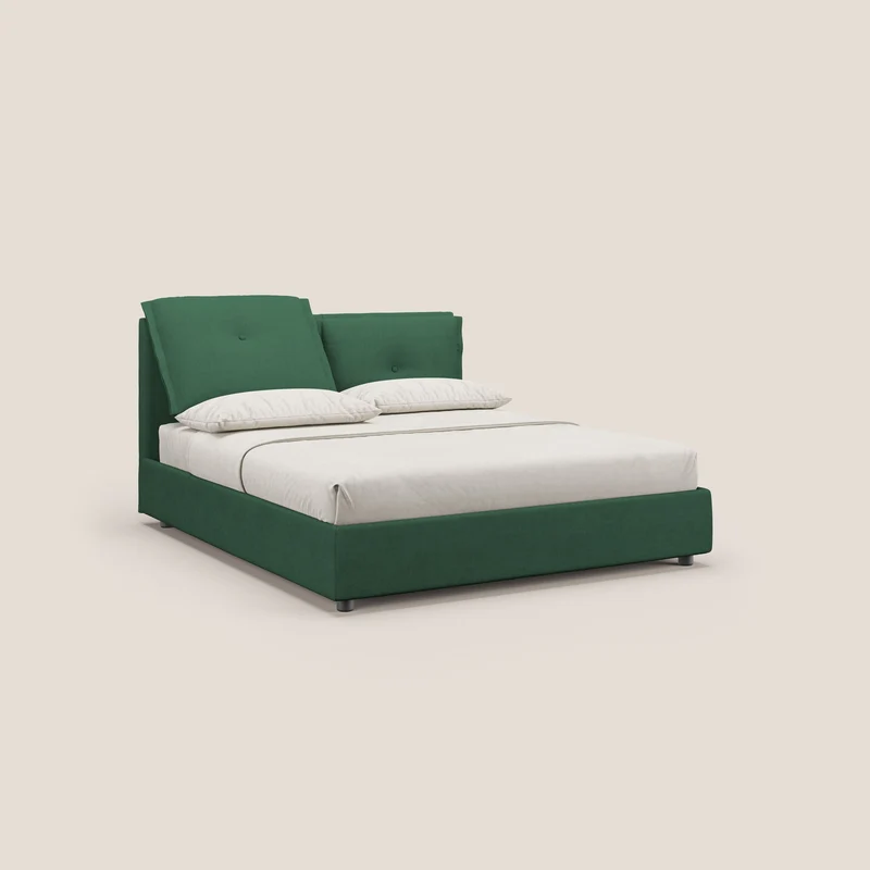 Travis lit coffre avec coussins capitonnés amovibles en tissu imperméable T02 vert