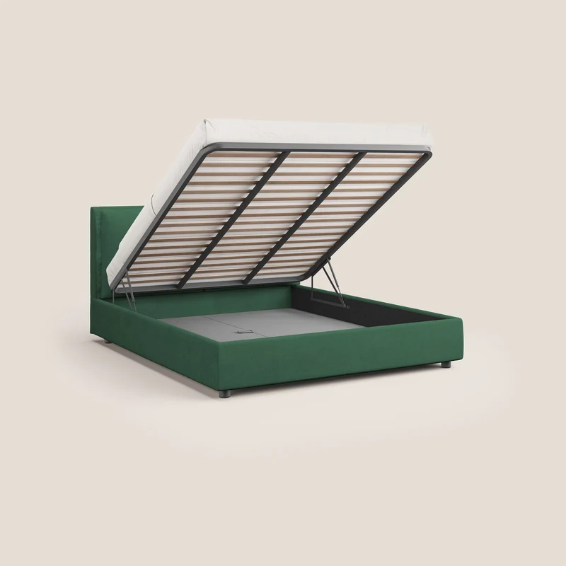 Travis lit coffre avec coussins capitonnés amovibles en tissu imperméable T02 vert