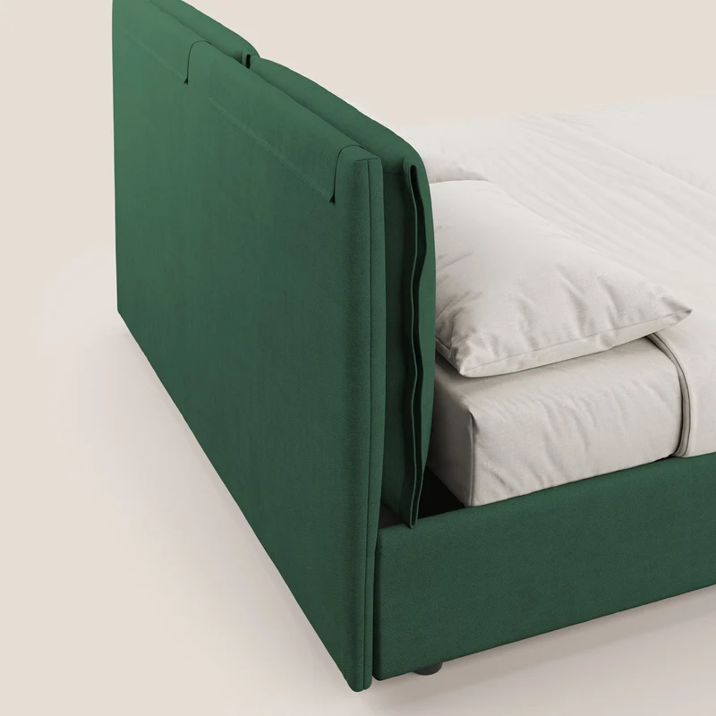 Travis lit coffre avec coussins capitonnés amovibles en tissu imperméable T02 vert