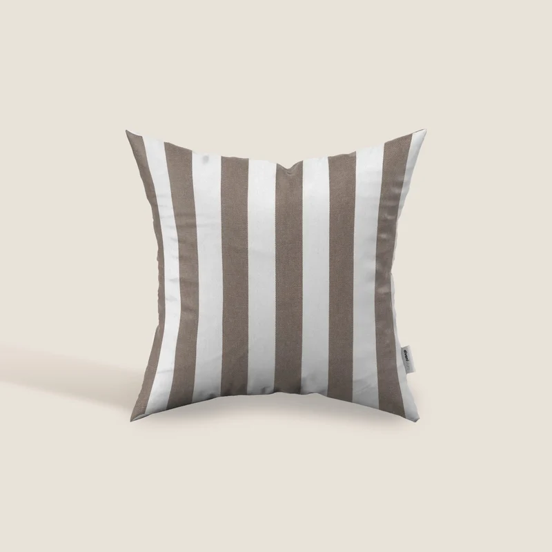 Righe coussins rayés en coton beige