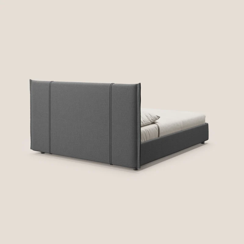 Alicia lit rembourré avec coffre de rangement en tissu imperméable T14 gris