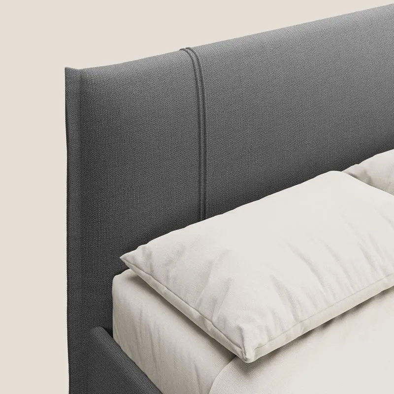 Alicia lit rembourré avec coffre de rangement en tissu imperméable T14 gris