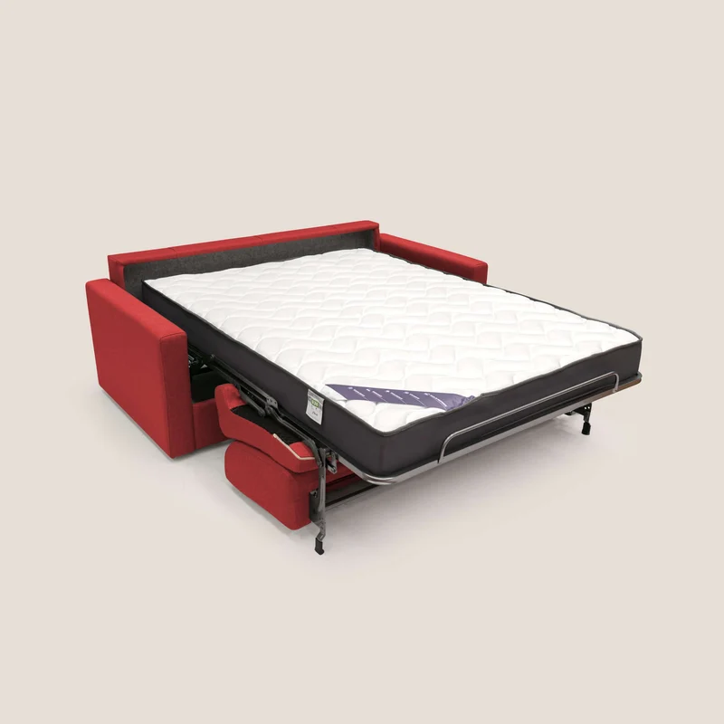 Chris Canapé convertible en tissu imperméable T13 rouge