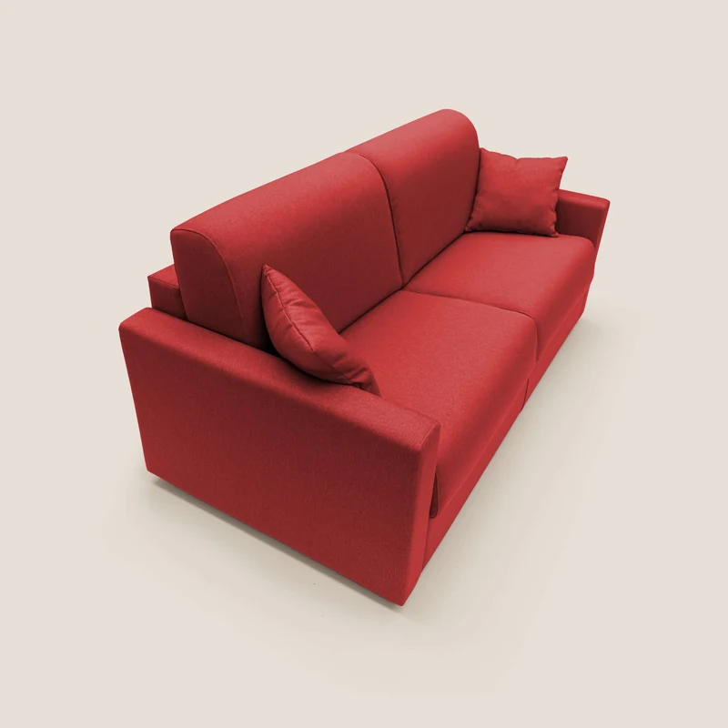 Chris Canapé convertible en tissu imperméable T13 rouge