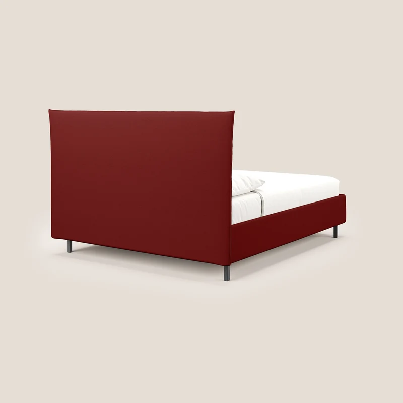 Izumi Lit rembourré avec coffre et pieds hauts en tissu détachable T05 rouge