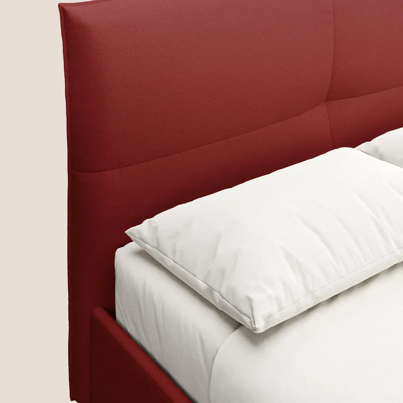 Izumi Lit rembourré avec coffre et pieds hauts en tissu détachable T05 rouge