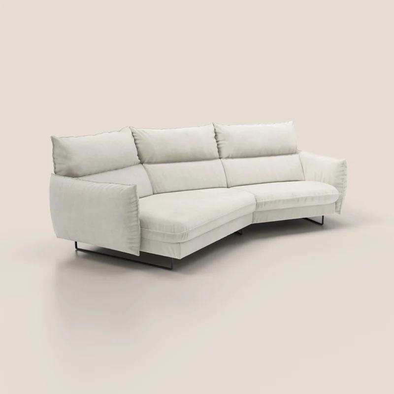 Monamour canapé d'angle au design moderne avec option relax électrique en microfibre détachable imperméable T11 crème