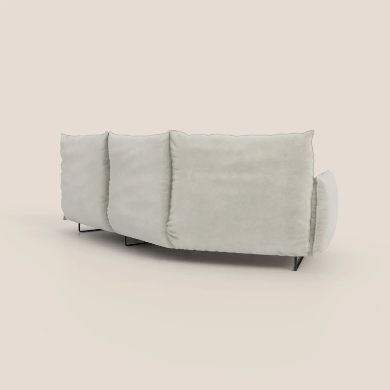 Monamour canapé d'angle au design moderne avec option relax électrique en microfibre détachable imperméable T11 crème