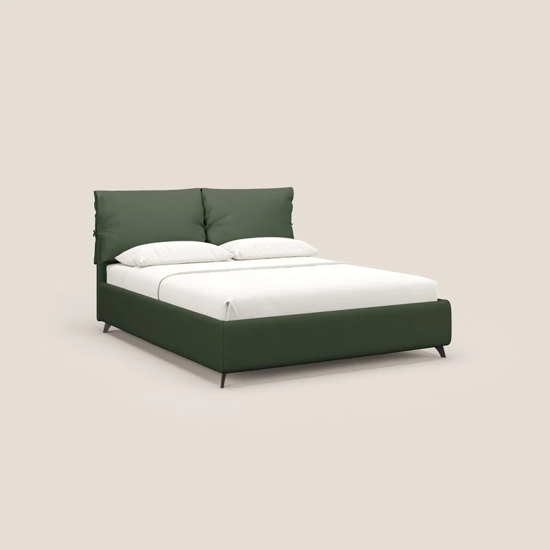Susan lit rembourré avec coffre complètement déhoussable en microfibre détachable T11 vert