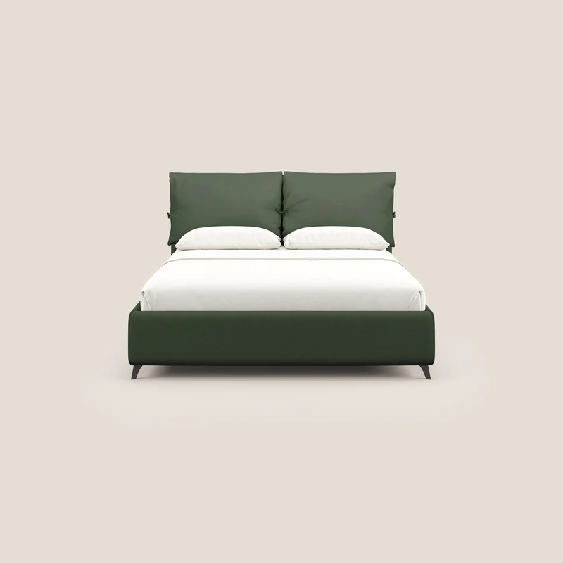 Susan lit rembourré avec coffre complètement déhoussable en microfibre détachable T11 vert
