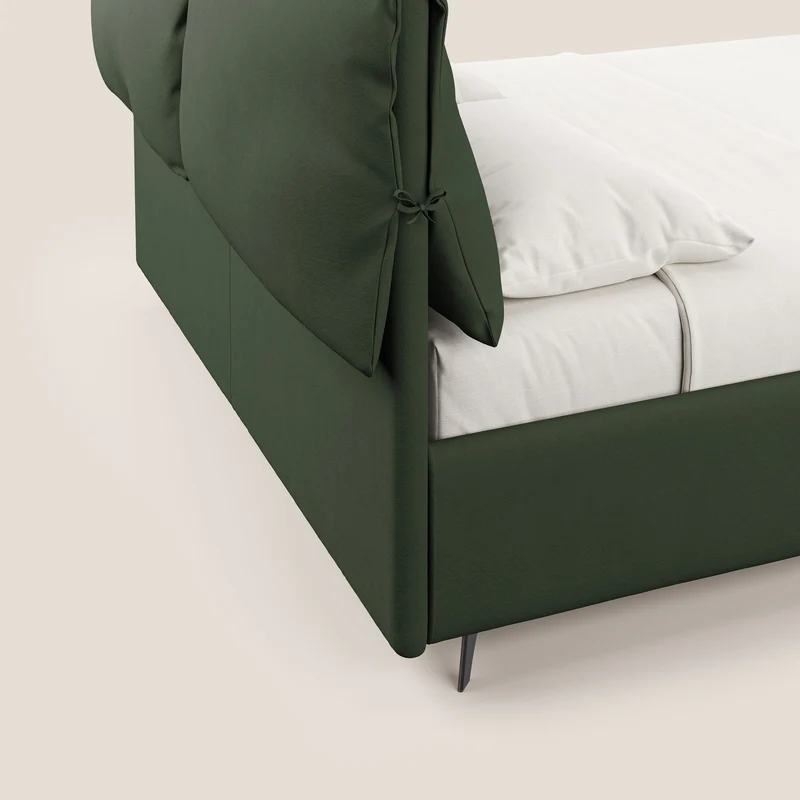 Susan lit rembourré avec coffre complètement déhoussable en microfibre détachable T11 vert