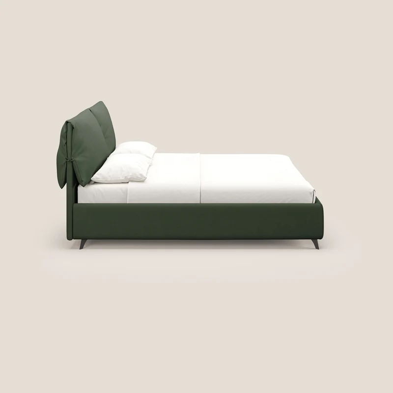 Susan lit rembourré avec coffre complètement déhoussable en microfibre détachable T11 vert