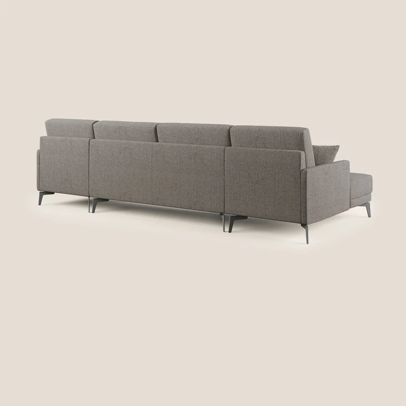 Saturno canapé panoramique moderne en tissu doux imperméable T03 taupe