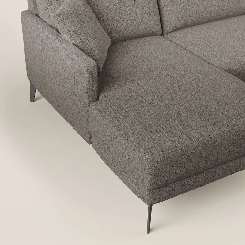 Saturno canapé panoramique moderne en tissu doux imperméable T03 taupe