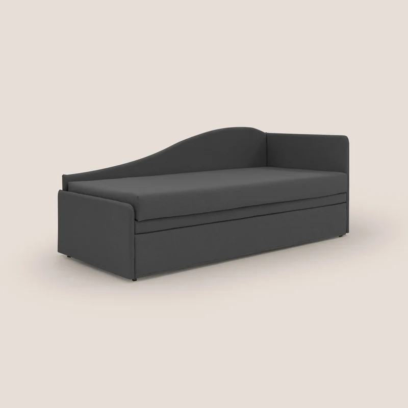 Nolo Canapé duplex avec lits jumeaux et tissu effet coton imperméable T13 anthracite