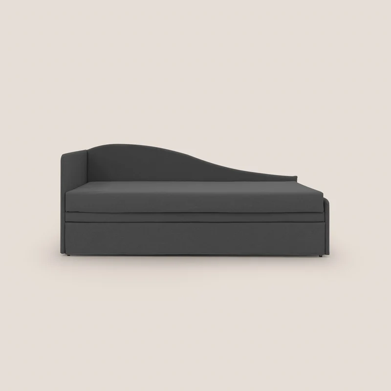 Nolo Canapé duplex avec lits jumeaux et tissu effet coton imperméable T13 anthracite
