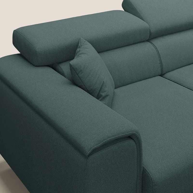 Fusion Canapé avec 3 assises coulissantes en tissu doux antitache T05 vert