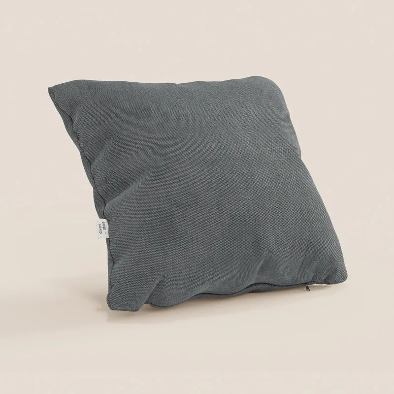 Coussin Miami disponible en plusieurs couleurs, fabriqué en tissu imperméable T14 gris doux