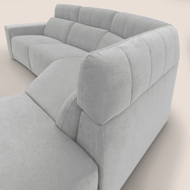 Clark Canapé d'angle avec option relax électrique en tissu imperméable et détachable T17 gris