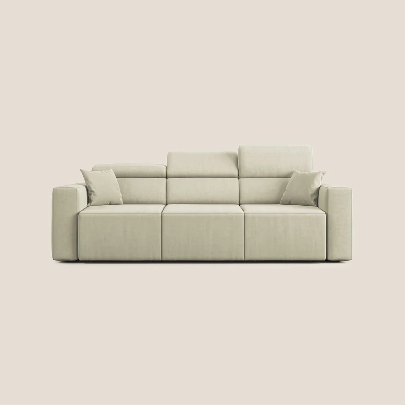 Orwell canapé avec 3 assises extractibles en microfibre détachable T11 crème