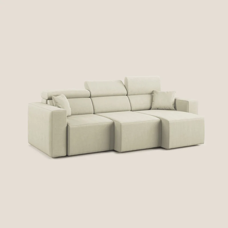 Orwell canapé avec 3 assises extractibles en microfibre détachable T11 crème