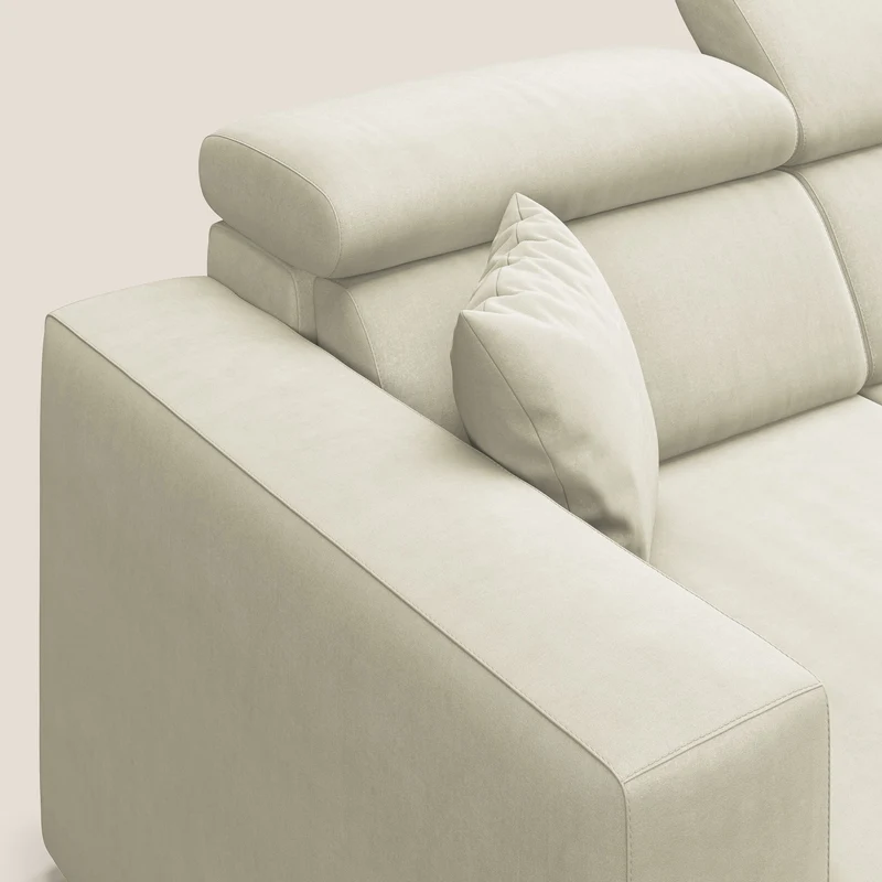 Orwell canapé avec 3 assises extractibles en microfibre détachable T11 crème