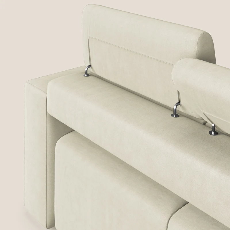 Orwell canapé avec 3 assises extractibles en microfibre détachable T11 crème