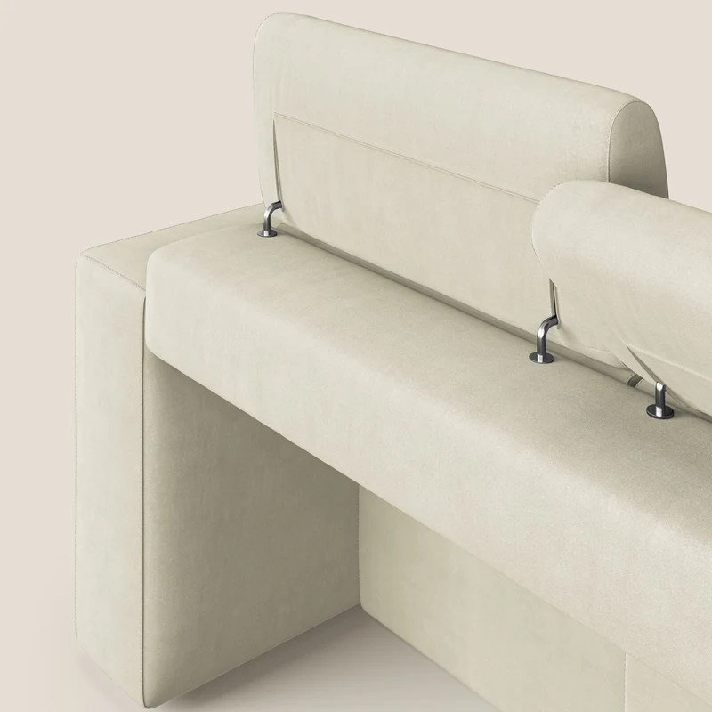 Orwell canapé avec 3 assises extractibles en microfibre détachable T11 crème