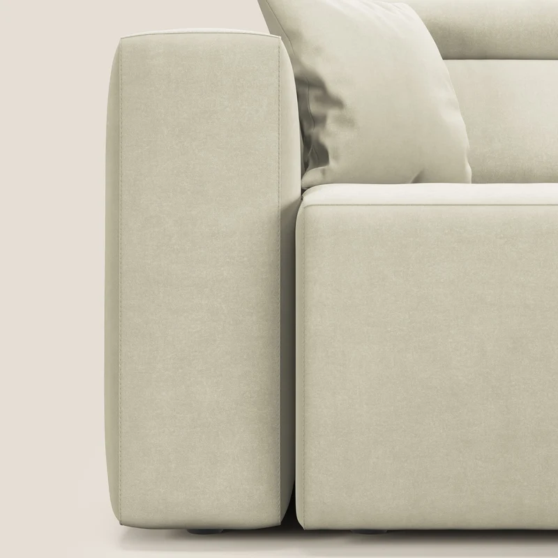 Orwell canapé avec 3 assises extractibles en microfibre détachable T11 crème