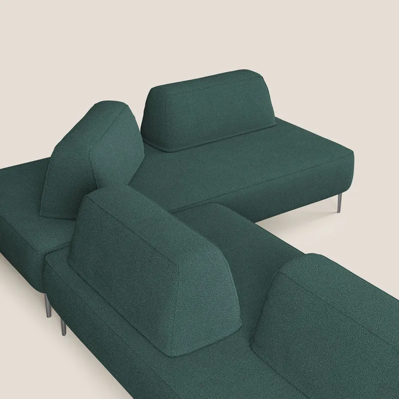 Newton canapé d'angle modulable avec dossiers amovibles en T07 vert