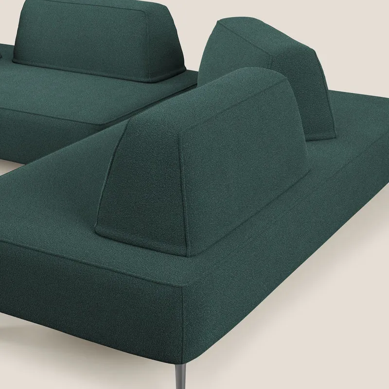 Newton canapé d'angle modulable avec dossiers amovibles en T07 vert