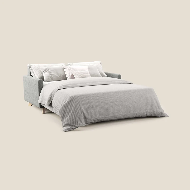 Edgar canapé convertible en tissu FELIS imperméable T03 gris clair