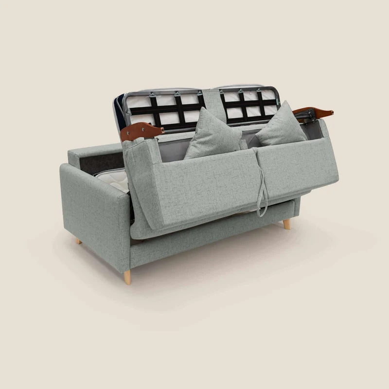 Edgar canapé convertible en tissu FELIS imperméable T03 gris clair