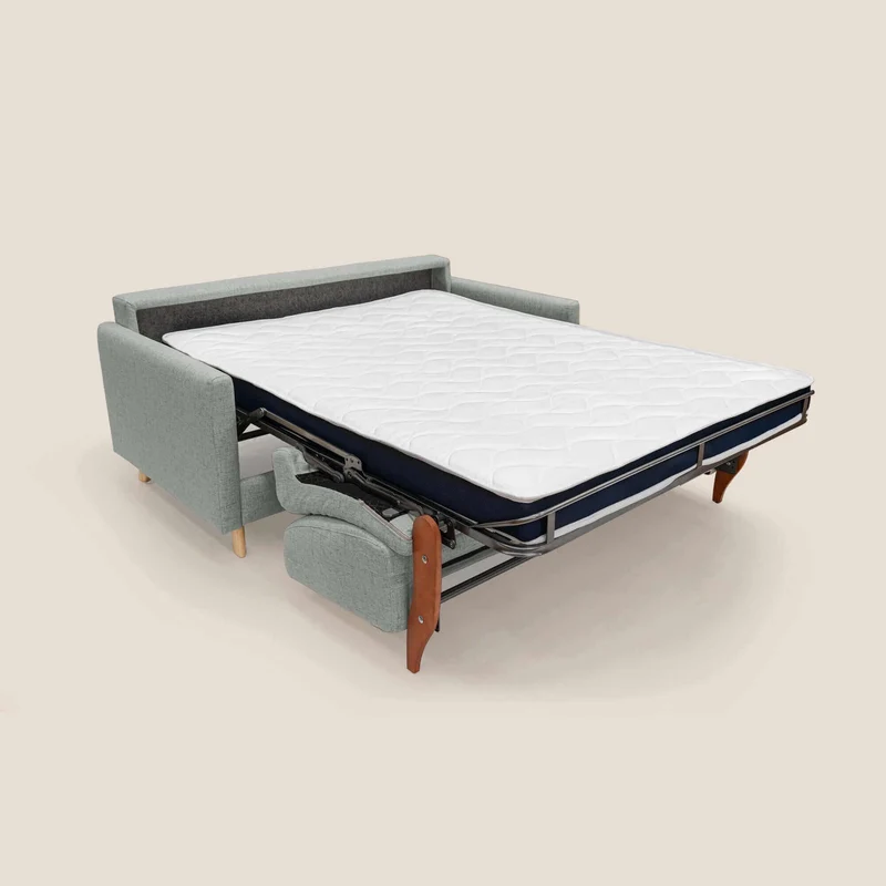 Edgar canapé convertible en tissu FELIS imperméable T03 gris clair