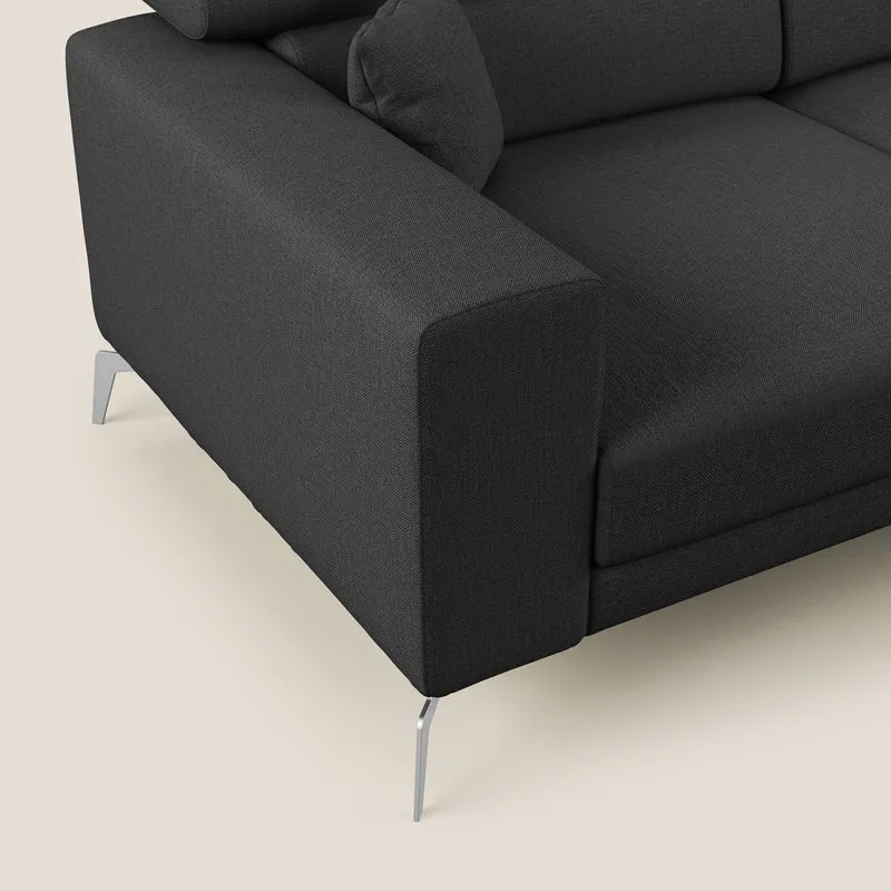 Blade Canapé d'angle avec têtières inclinables en tissu imperméable T13 anthracite