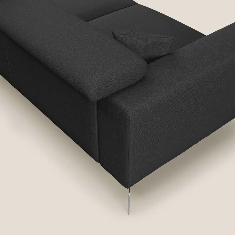 Blade Canapé d'angle avec têtières inclinables en tissu imperméable T13 anthracite