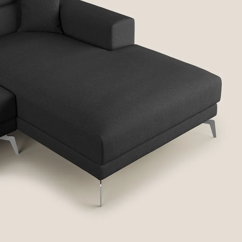 Blade Canapé d'angle avec têtières inclinables en tissu imperméable T13 anthracite