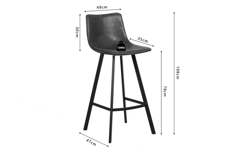 Tabouret de bar Ozan Noir