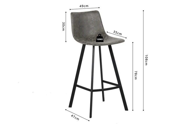 Tabouret de bar Ozan Gris