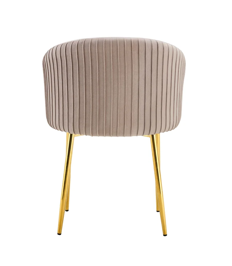 CHAISE AVEC ACCOUDOIR CARLITA MOKA PIED GOLD