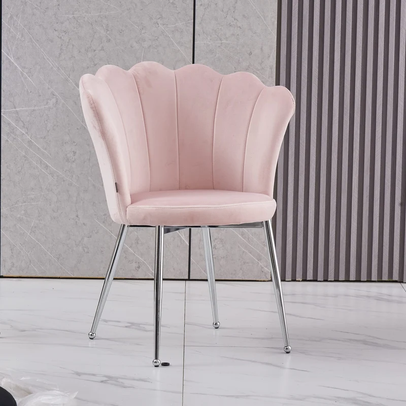 CHAISE NYMPHEA CHROME VELOURS ROSE