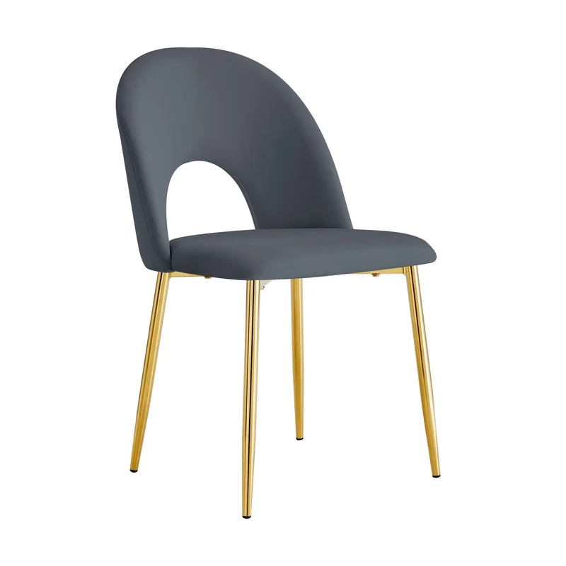 CHAISE TEDDY GOLD VELOURS ANTHRACITE