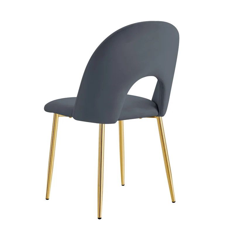 CHAISE TEDDY GOLD VELOURS ANTHRACITE