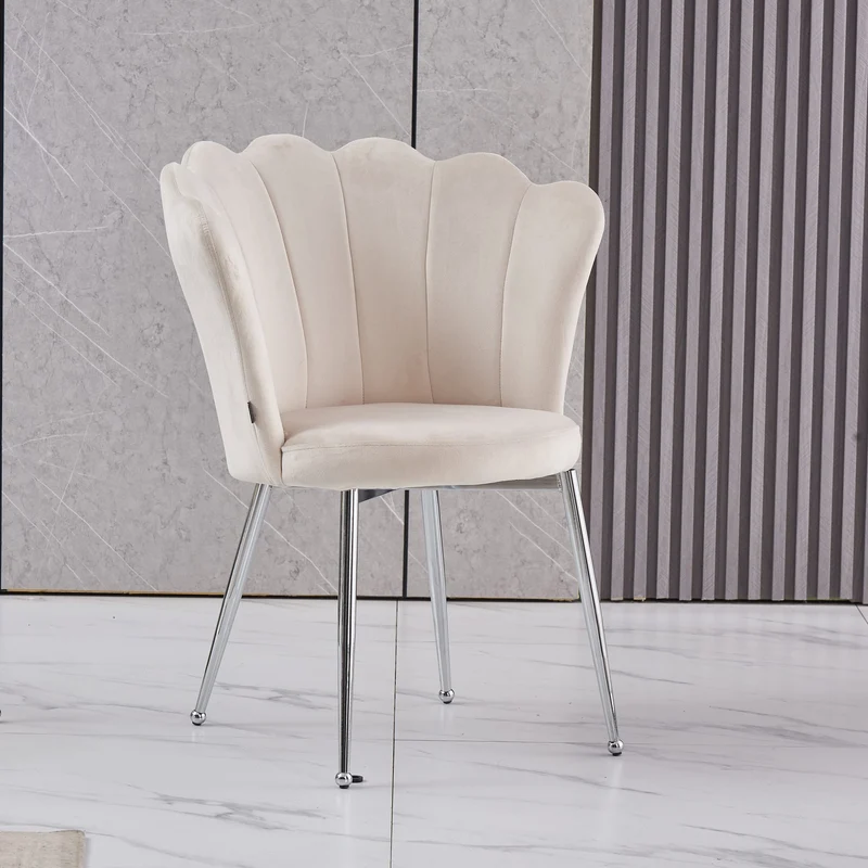 CHAISE NYMPHEA CHROME VELOURS BEIGE